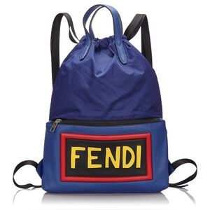 Fendi Blue Monster Vocabulary Backpack Blue